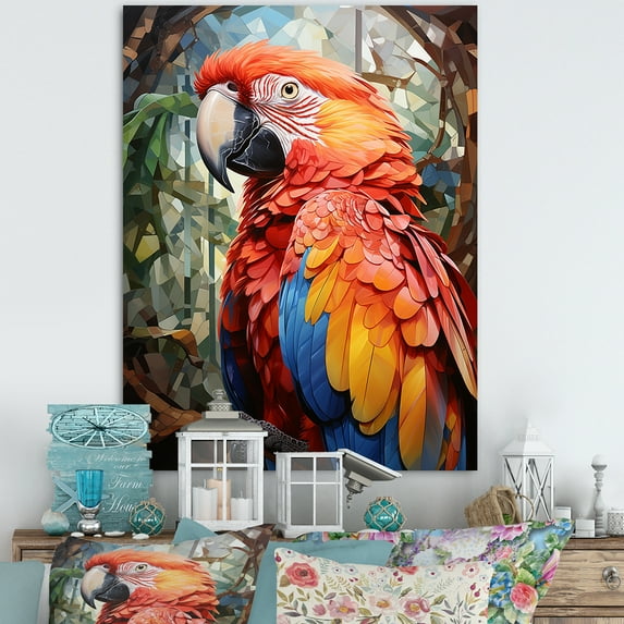 Designart "Euphony In The Tropical Jungle With Parrots I" Parrot Canvas Prints