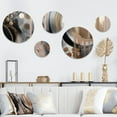 thumbnail image 1 of Designart "Euphoric Marbling in Gold and Pink" Abstract Marble Metal Wall Art Set of 5 Piece, 1 of 5