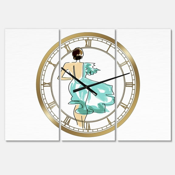 Designart 'Evening Dress Fashion' Large Fashion Wall Clock