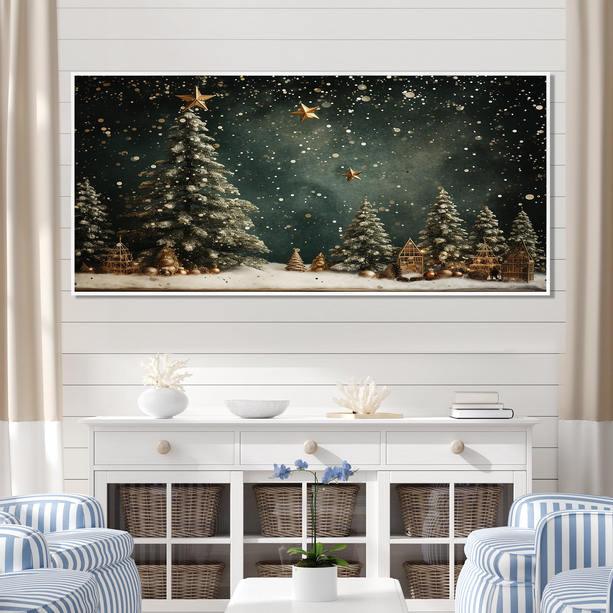 Designart "Evergreen Elegance Christmas Pine Decor" Extra Large Floral