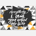 thumbnail image 1 of Designart ' Everything I Am You Helped Me To Be On Triangle Pattern ' Mid-Century Modern Canvas Wall Art Print, 1 of 3