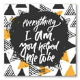 thumbnail image 1 of Designart ' Everything I Am You Helped Me To Be On Triangle Pattern ' Mid-Century Modern Canvas Wall Art Print, 1 of 4
