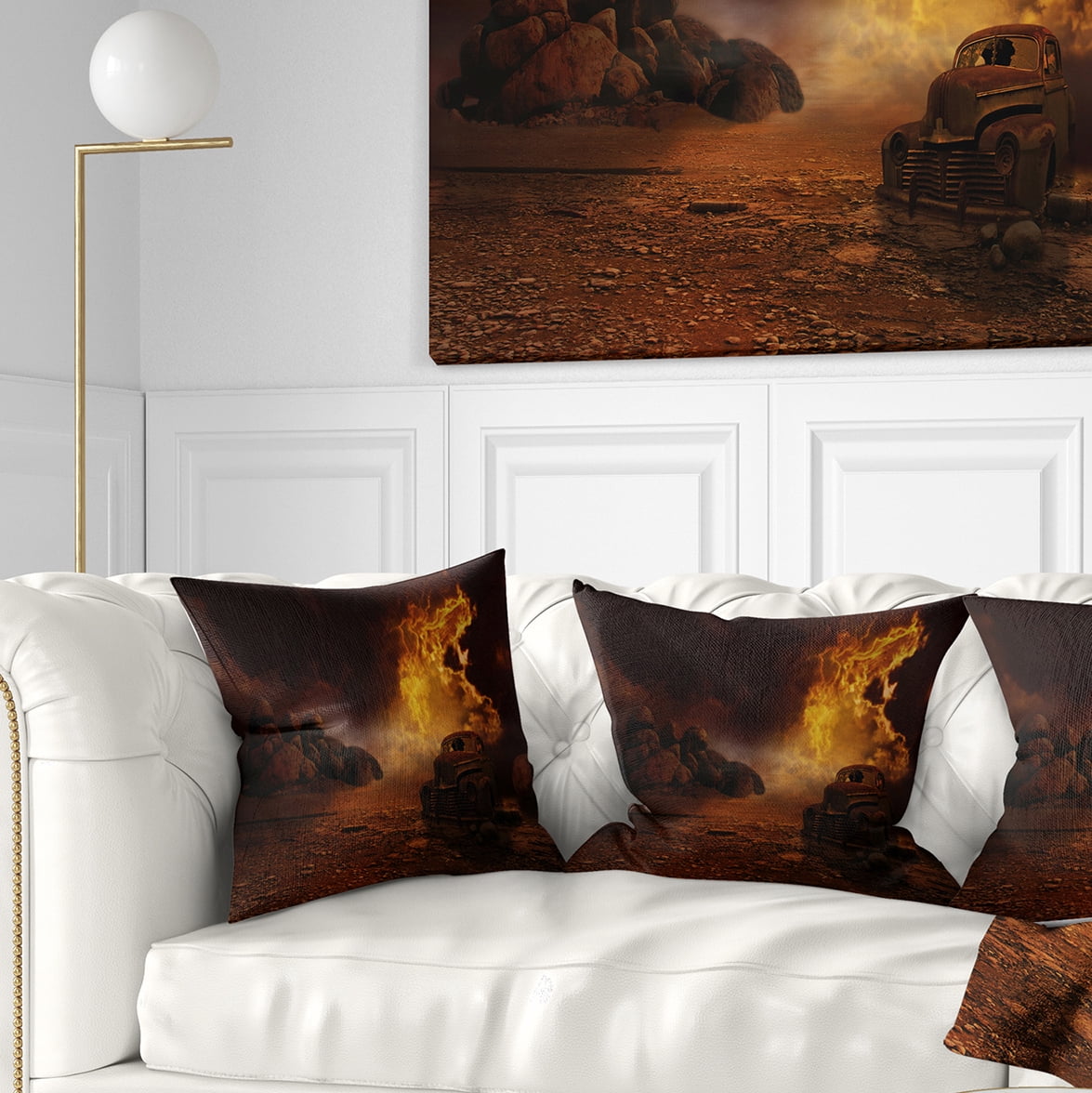 Designart Everything to End - Abstract Throw Pillow - 16x16