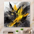 thumbnail image 1 of Designart "Evolving In Yellow Grey Liquid Ink II" Modern Geometric Canvas Wall Art, 1 of 5