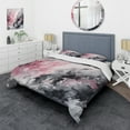 thumbnail image 1 of Designart "Evolving in Pink and Grey Liquid Ink I" Modern Geometric Bedding Covert Set - Abstract Geometric Pink Abstract Bed Set With 2 Shams, 1 of 1