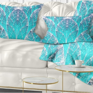 Designart Exotic Blue Biological Organism - Abstract Throw Pillow - 12x20