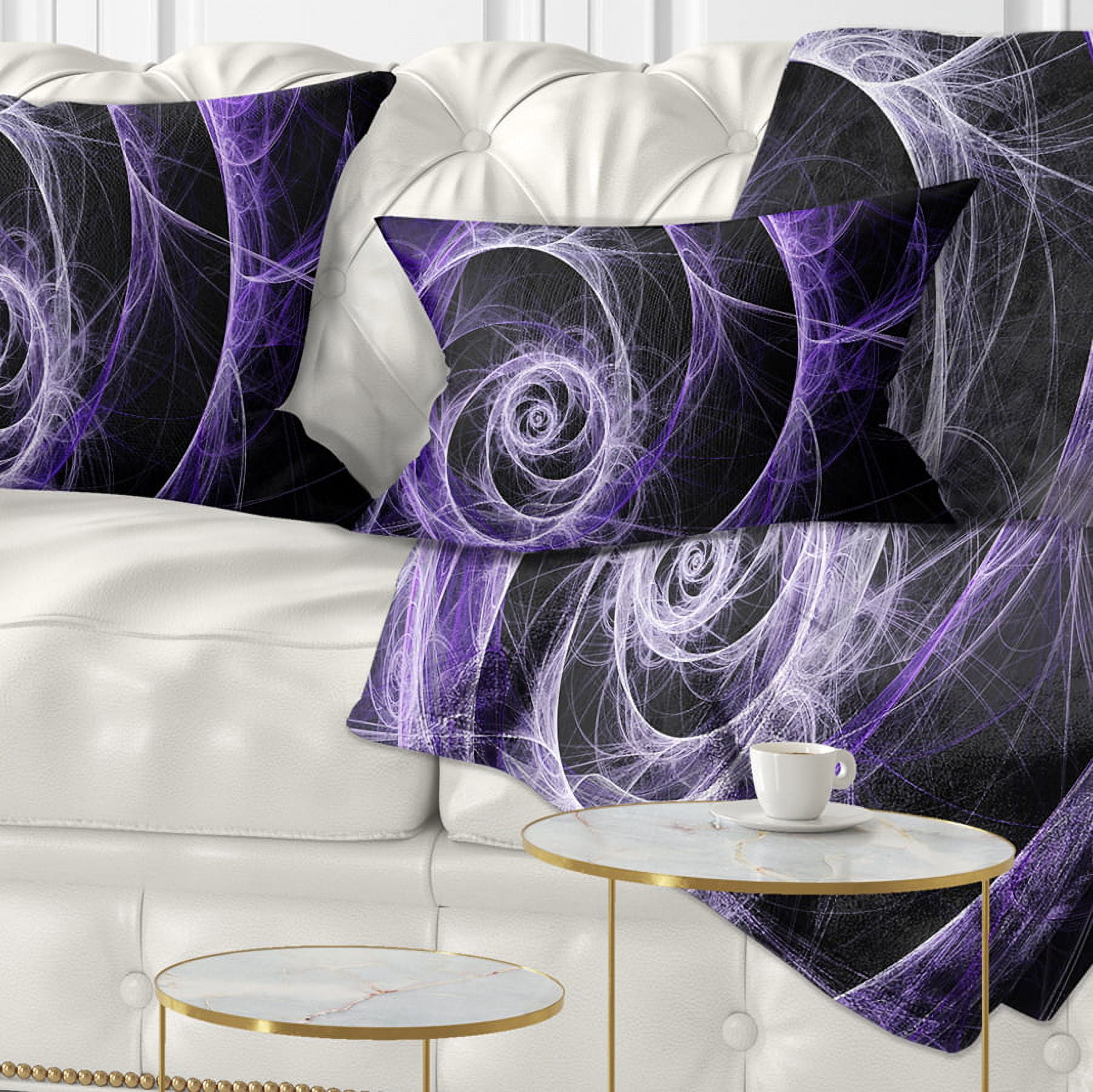 Designart Exotic Blue Flower - Floral Throw Pillow - 12x20
