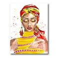 thumbnail image 1 of Designart ' Exotic Colorful Portrait of Afro American Woman ' Traditional Canvas Wall Art Print, 1 of 4