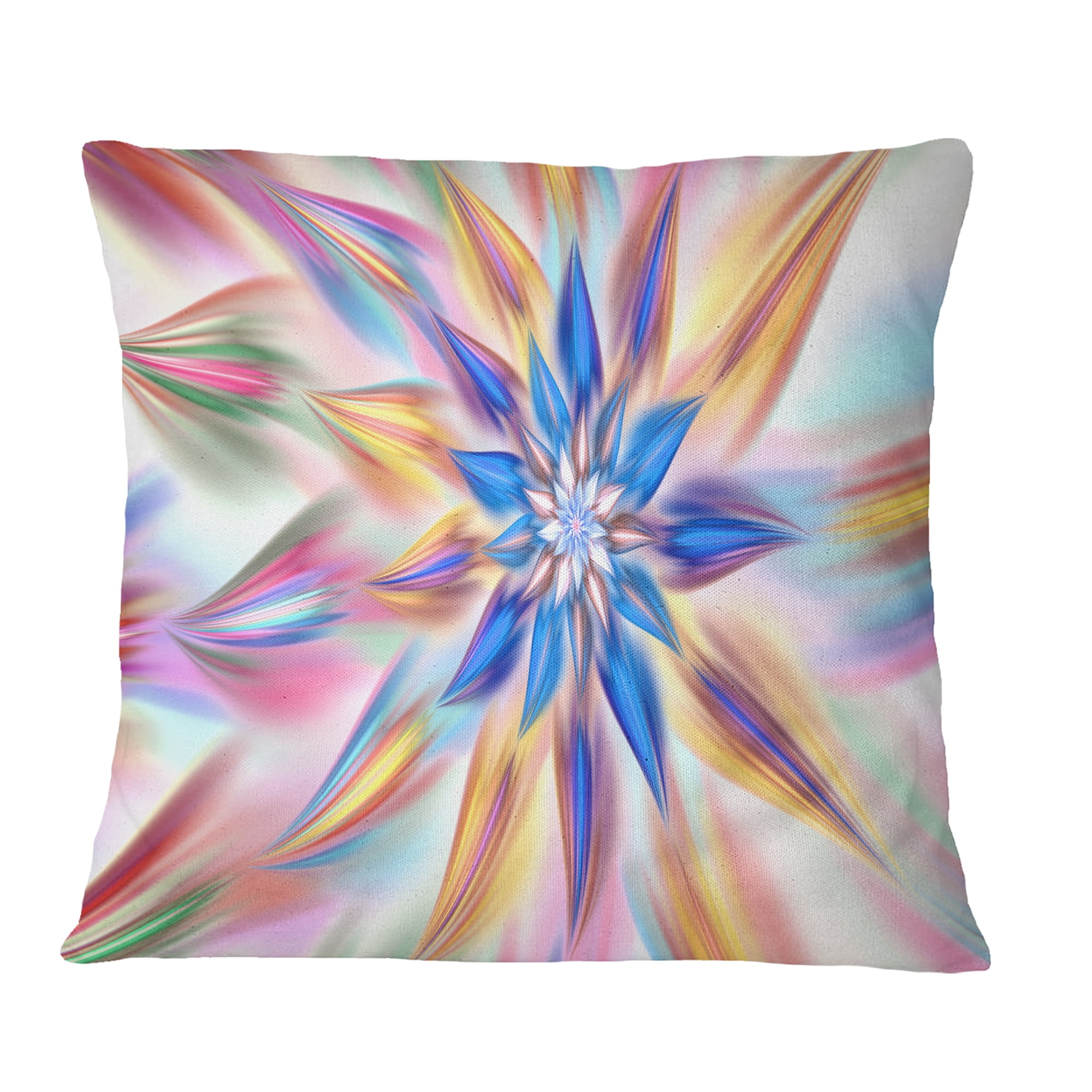 Designart Exotic Dance of Multi Color Petals - Floral Throw Pillow - 16x16