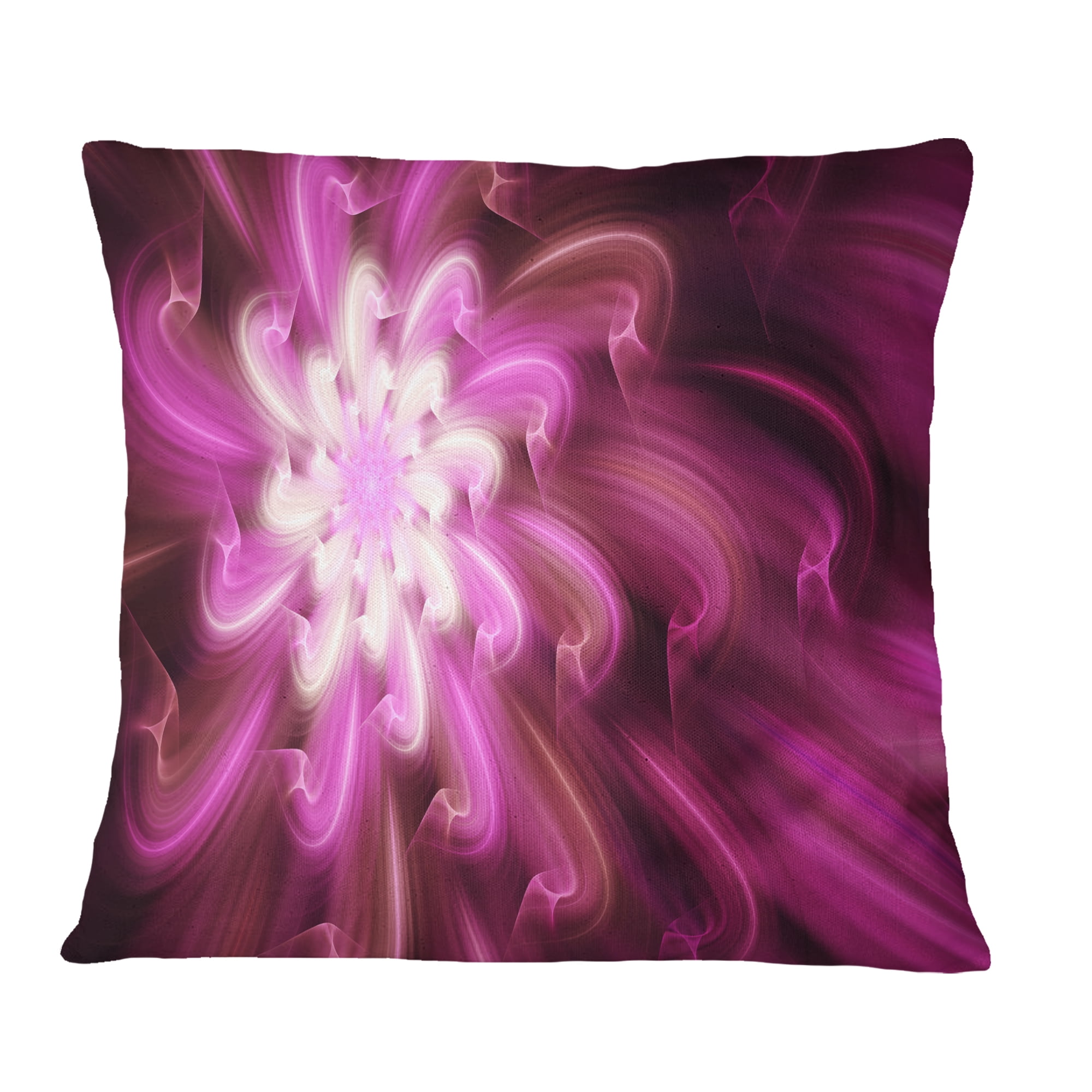 Designart Exotic Dance of Purple Flower Petals - Floral Throw Pillow - 18x18