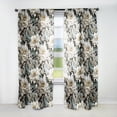 thumbnail image 1 of Designart "Exotic Floral Pattern In Grey And White I" Floral Room Darkening Curtain Single Panel, 1 of 6