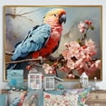 thumbnail image 1 of Designart "Exotic Grace In Blue Parrots I" Parrot Floater Framed Wall Art Prints, 1 of 5