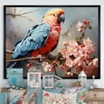 thumbnail image 1 of Designart "Exotic Grace In Blue Parrots I" Parrot Floater Framed Wall Art Prints, 1 of 5