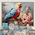 thumbnail image 1 of Designart "Exotic Grace In Blue Parrots I" Parrot Floater Framed Wall Art Prints, 1 of 5