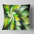 thumbnail image 1 of Designart Exotic Green Fractal Spiral Flower - Abstract Throw Pillow - 18x18, 1 of 4