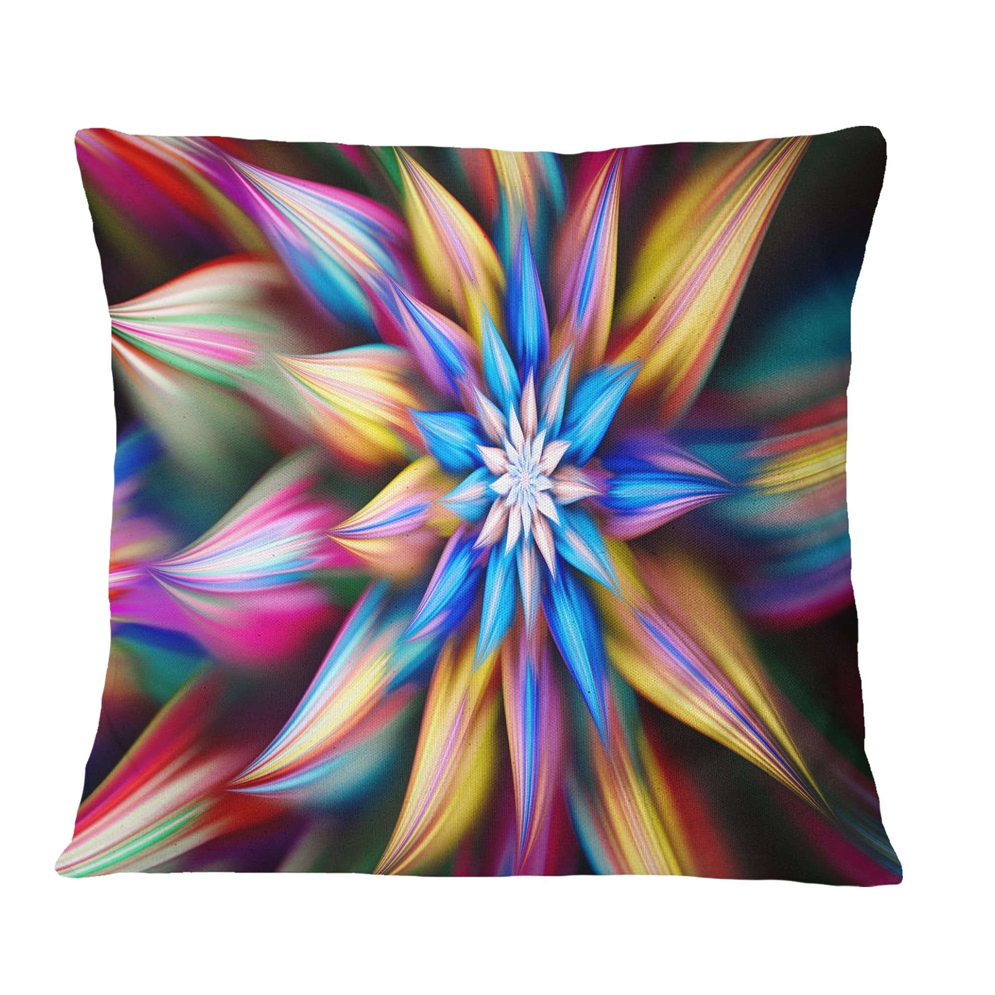 Designart Exotic Multi Color Flower Petals - Floral Throw Pillow - 18x18