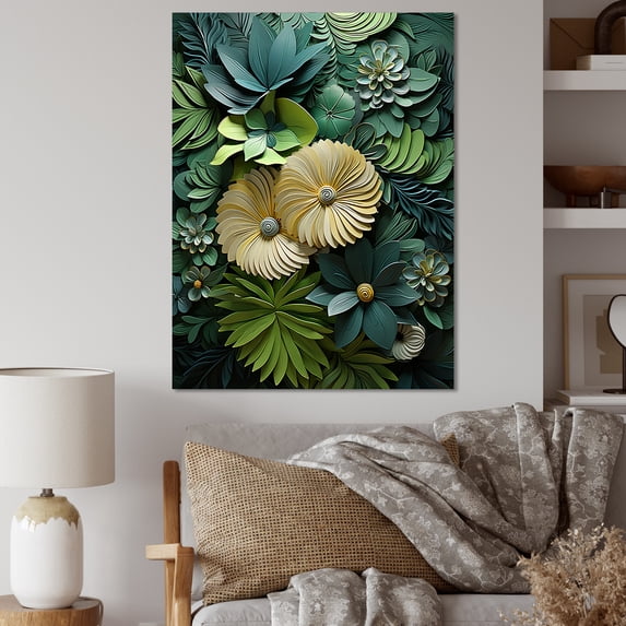 Designart "Exotic Palmscape Beneath The Emerald Canopy" Palms & Palm Trees Canvas Prints