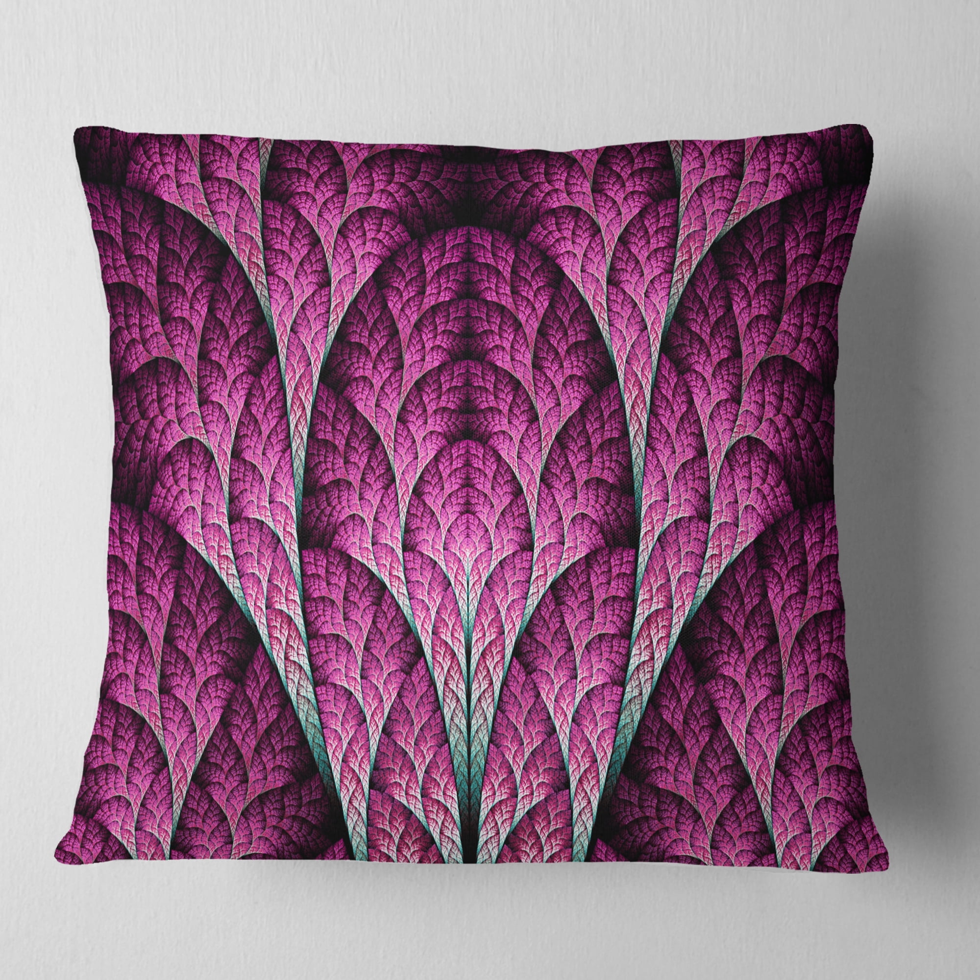 Designart Exotic Pink Biological Organism - Abstract Throw Pillow - 16x16