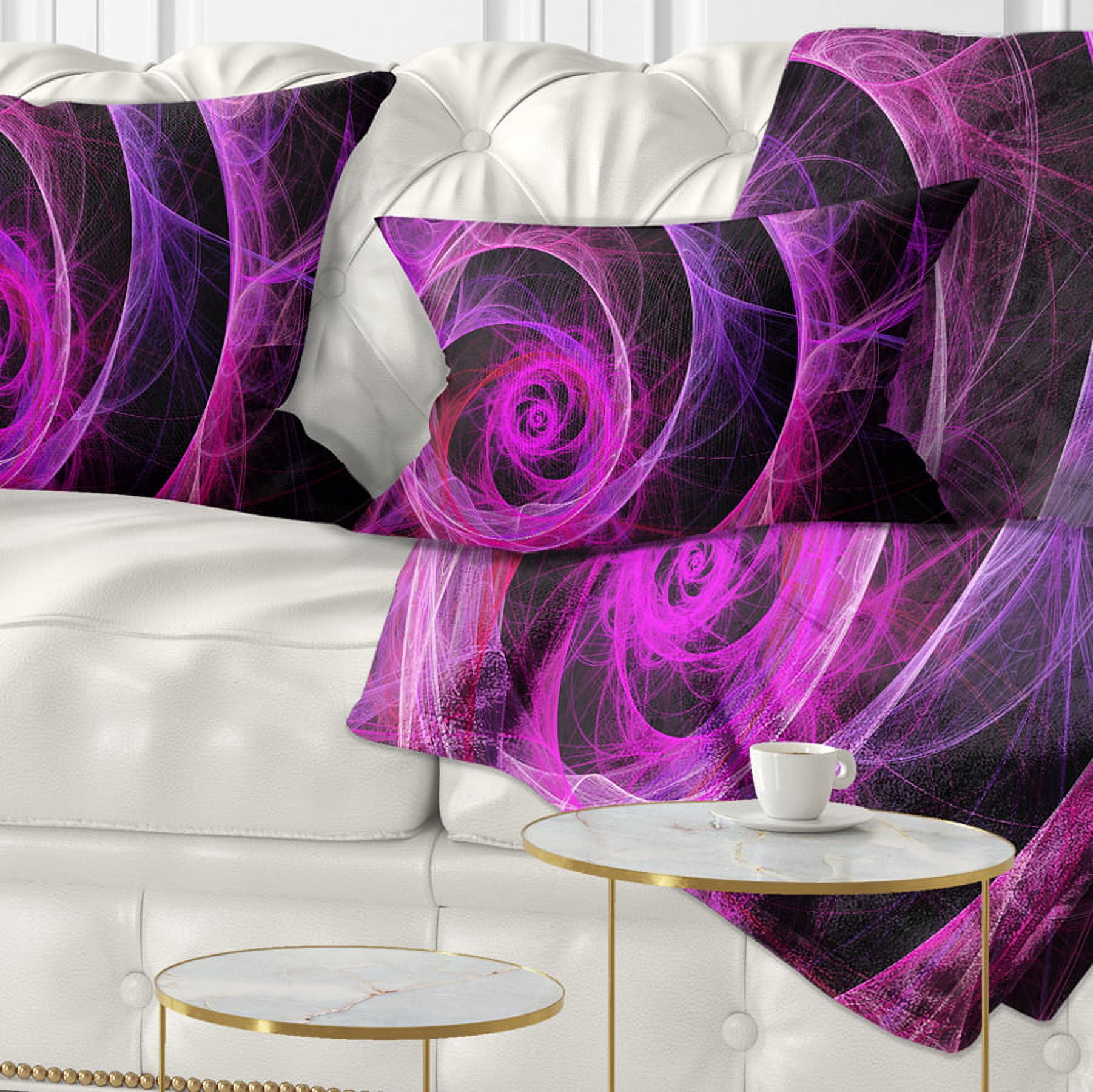 Designart Exotic Pink Flower - Floral Throw Pillow - 12x20