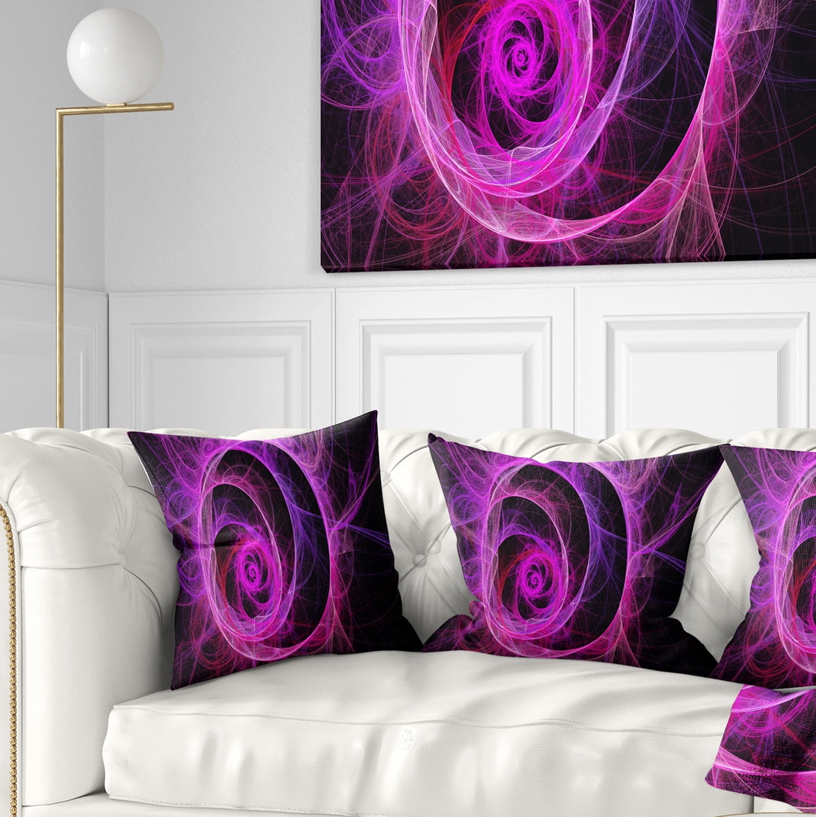 Designart Exotic Pink Flower - Floral Throw Pillow - 18x18