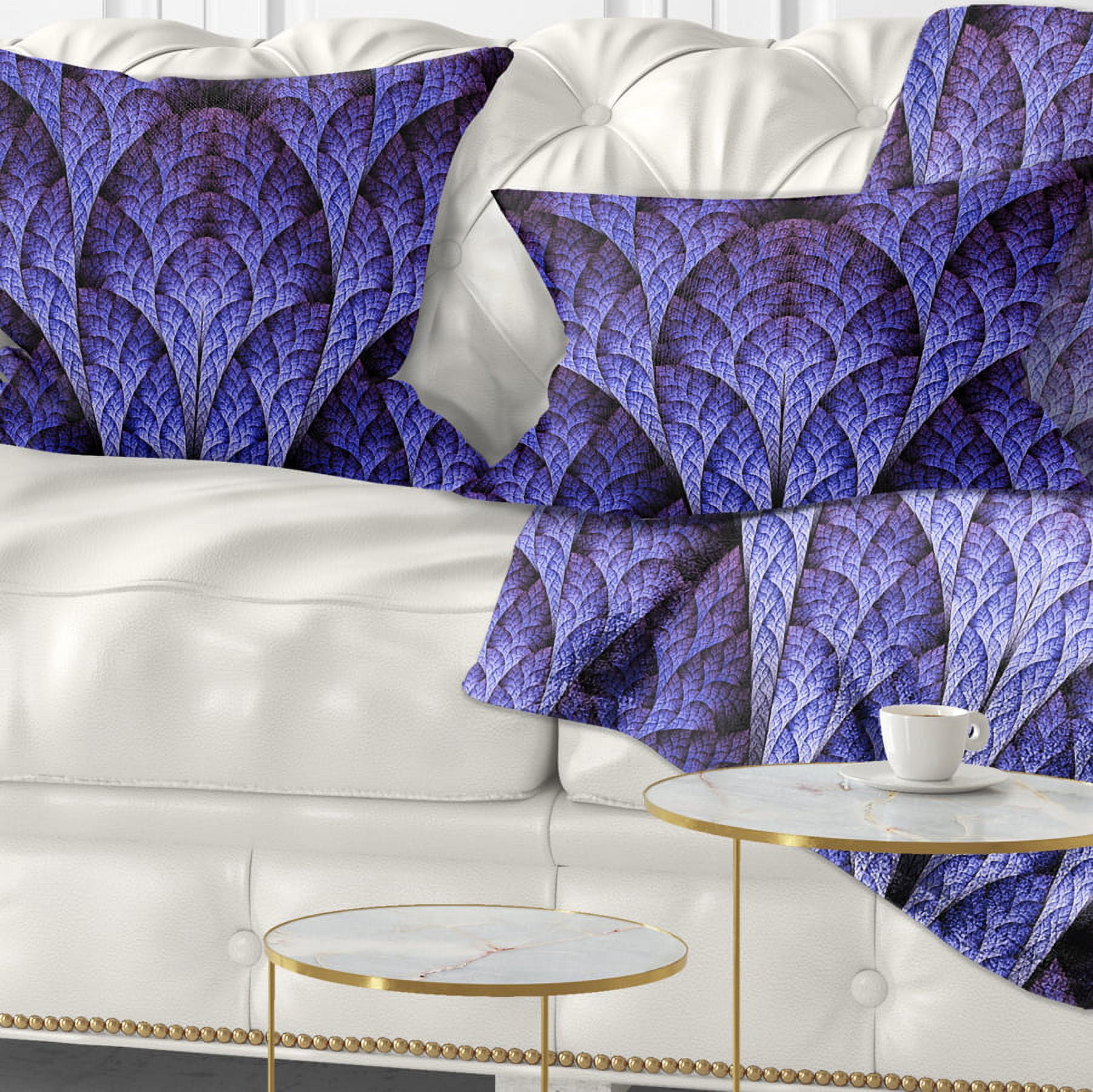 Designart Exotic Purple Biological Organism - Abstract Throw Pillow - 12x20