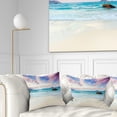 thumbnail image 1 of Designart Exotic Seashore Sunset Over Blue Sea - Seascape Throw Pillow - 18x18, 1 of 5