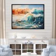 thumbnail image 1 of Designart "Exotic Shore Wave Blend IV" Beach Floater Framed Wall Art Prints, 1 of 5