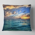 thumbnail image 1 of Designart Exotic Tropical Beach at Sunset - Modern Seashore Throw Pillow - 16x16, 1 of 4