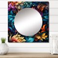 thumbnail image 1 of Designart "Exotic Weave III" 0 Multicolor Large Square Mirror - Square Bedroom Mirror Printed Wall Decor - Glam Square Printed Wall Mirror Art, 1 of 5