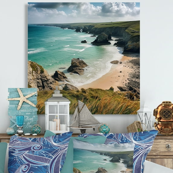 Designart "Expansive Coastal Views IV" Coastal Metal Wall Art
