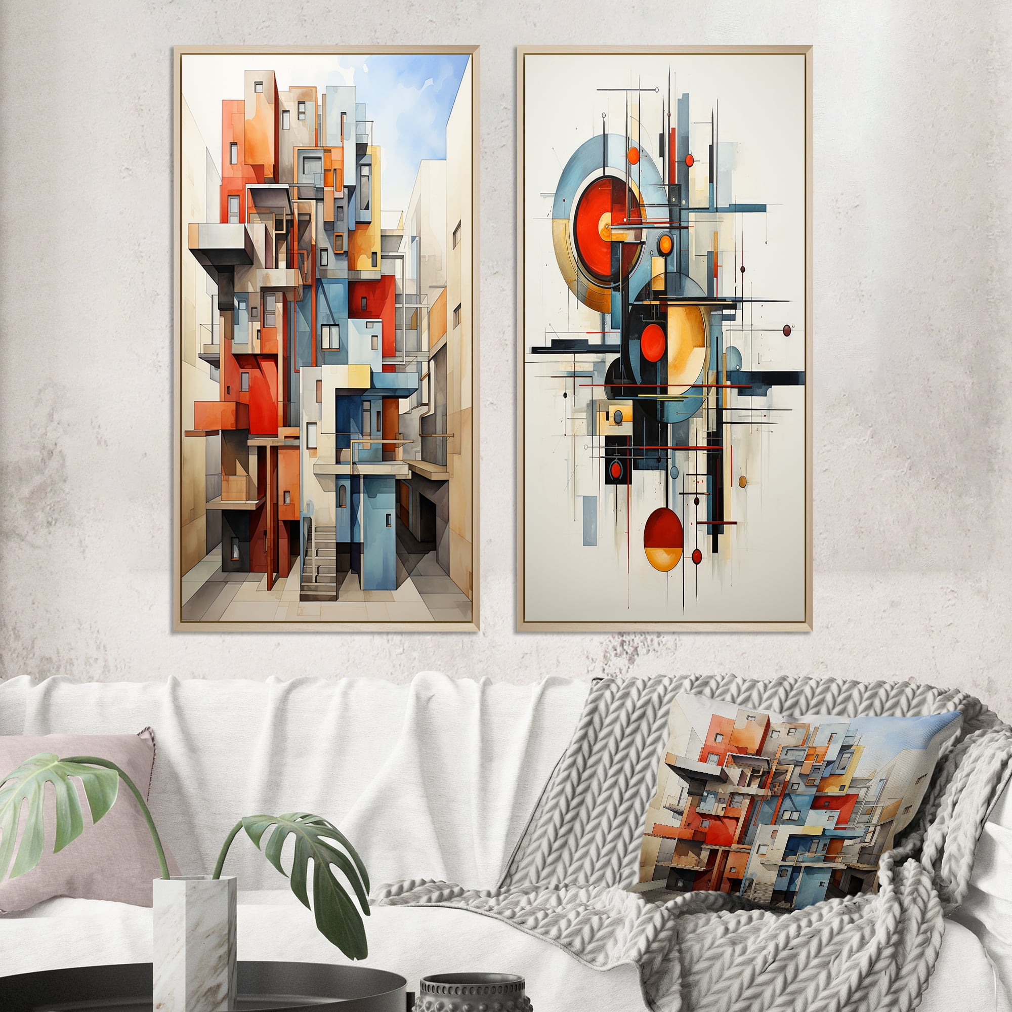 Designart "Exploration Systematic Constructivism Geometric painting ...