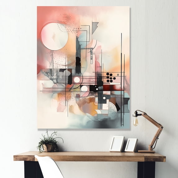 Designart "Explorations In Serenity III" Modern Geometric Wall Art Living Room