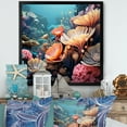 thumbnail image 1 of Designart "Explorations of Multicolor Coral Reef I" Animals Framed Wall Art Decor - Modern Yellow Coral Hallway Framed Wall Art Decor, 1 of 6