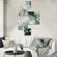 thumbnail image 1 of Designart "Exploring Floral Forms Blue and Gold II" Abstract Floral Metal Wall Art Set, 1 of 5