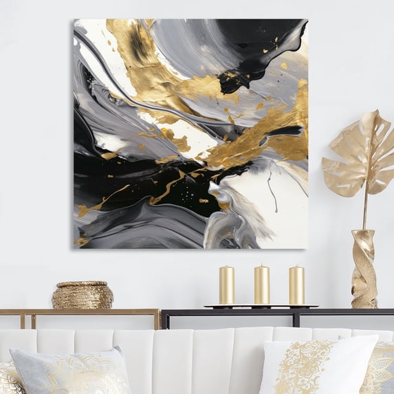 Designart "Exploring The Depths Of Pink Marble" Modern Geometric Wall Art Living Room