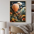 thumbnail image 1 of Designart "Exploring the Skies Coral Hot Air Balloon II" Hot Air Balloon Floater Framed Canvas Wall Art, 1 of 7