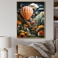 thumbnail image 1 of Designart "Exploring the Skies Coral Hot Air Balloon II" Hot Air Balloon Floater Framed Canvas Wall Art, 1 of 7