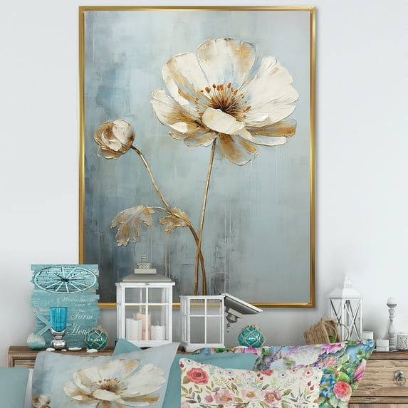 Designart "Explosion Of Petals III" Ranunculus Floater Framed Wall Decor