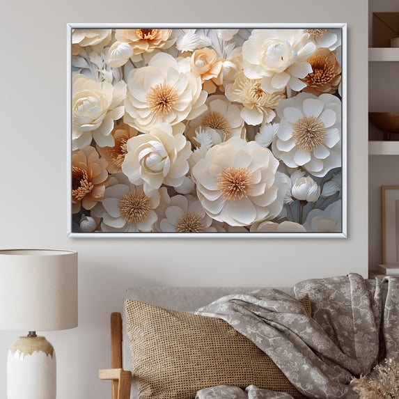 Designart "Explosion Of Petals IV" Ranunculus Floater Framed Canvas Art Print
