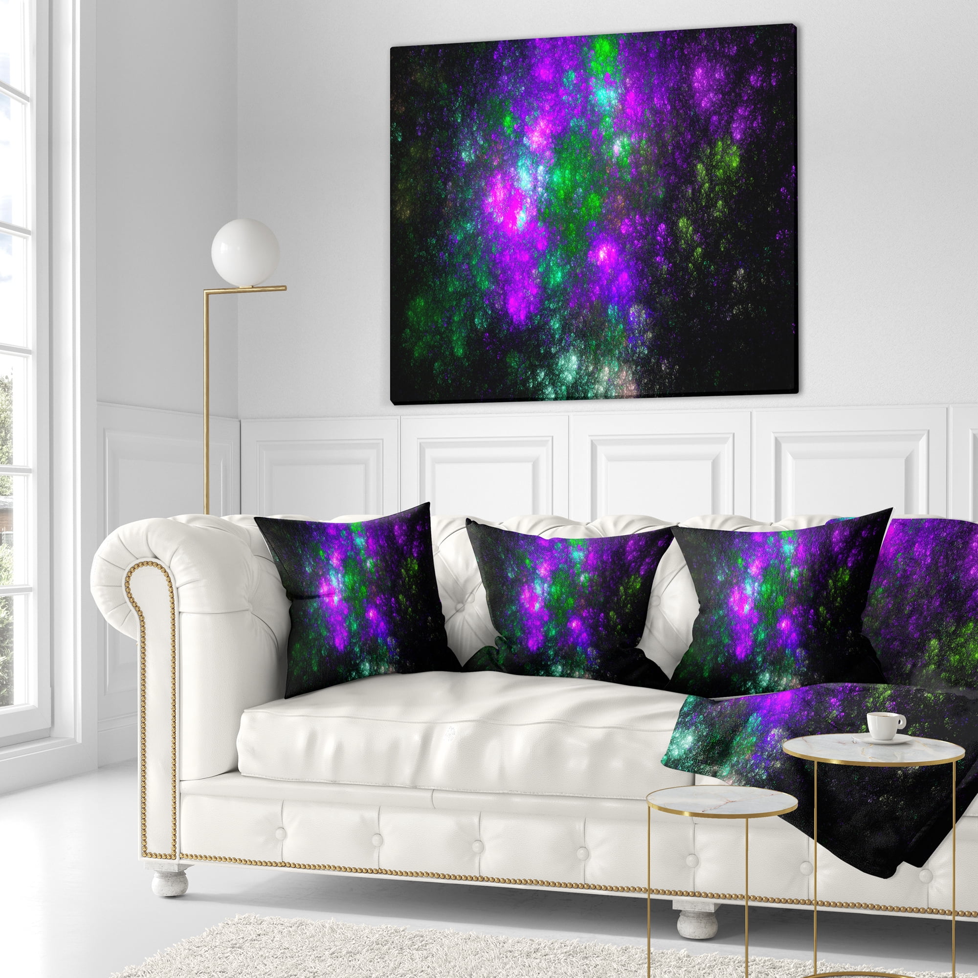 Designart Explosion Supernova Fractal Art - Abstract Throw Pillow - 16x16