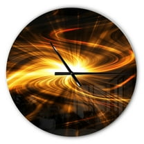 Designart 'Explosion of Fire in Black ' Modern wall clock