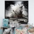 thumbnail image 1 of Designart "Explosive Geyser In Black And White" Geyser Floater Framed Wall Art Prints, 1 of 5