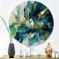 thumbnail image 1 of Designart "Explosive Gold Triangular Elegance V" Modern Geometric Round Metal Art, 1 of 5