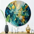 thumbnail image 1 of Designart "Explosive Gold Triangular Elegance VI" Modern Geometric Metal Round Wall Decor, 1 of 5