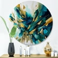 thumbnail image 1 of Designart "Explosive Gold Triangular Elegance VII" Modern Geometric Metal Round Wall Art Prints, 1 of 5