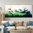 thumbnail image 1 of Designart "Expression of Green and White Abstract Ink I" Extra Large Abstract Framed Wall Art - Modern White Abstract Painting Entryway Framed Wall Art, 1 of 6