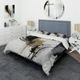 thumbnail image 1 of Designart "Expression in Black, White, and Gold II" Abstract Bedding Covert Set - Modern Black Geometric Bed Set With 1 Sham, 1 of 6