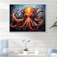 thumbnail image 1 of Designart "Expressionist Abyss With Octopus" Octopus/Squid Floater Framed Wall Decor, 1 of 5