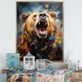 thumbnail image 1 of Designart "Expressionist Grizzly Bear Energy I" Animals Bear Floater Framed Wall Art Prints, 1 of 5