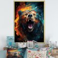 thumbnail image 1 of Designart "Expressionist Grizzly Bear Representation I" Animals Bear Picture Framed Canvas Prints, 1 of 5